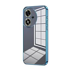 Custodia per telefono con foro fine con placcatura trasparente per Honor Play 50 (blu)