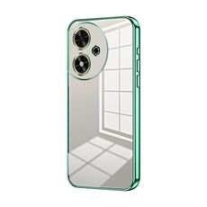 Custodia per telefono con foro fine con placcatura trasparente per Honor Play 50 (verde)
