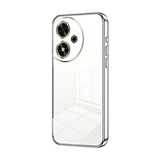 Custodia per telefono con foro fine con placcatura trasparente per Honor Play 50 (argento)