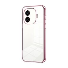 Per vivo iQOO Z9 Turbo Custodia per telefono con foro sottile con placcatura trasparente (rosa)