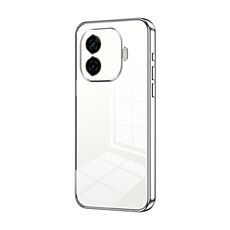 Per vivo iQOO Z9 Turbo Custodia per telefono con foro sottile con placcatura trasparente (Argento)