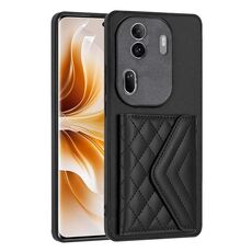 Custodia per telefono RFID con struttura rombica globale per OPPO Reno11 Pro (nera)