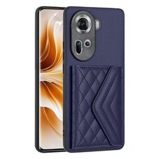 Per OPPO Reno11 Custodia per telefono RFID con struttura rombica globale (viola scuro)