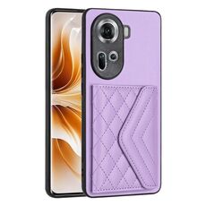 Per OPPO Reno11 Custodia per telefono RFID con struttura rombica globale (viola chiaro)