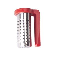 Colino da tè in acciaio inossidabile per uso domestico, filtro da tè semplice e portatile (rosso)