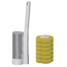 Con 6 testine al profumo di limone, scopino usa e getta per sciogliere la spazzola di ricambio, set per la pulizia della toilette