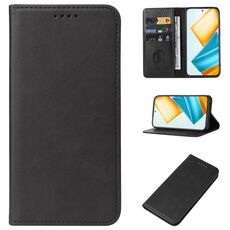 Custodia per telefono in pelle con chiusura magnetica per Honor 90 GT (nera)