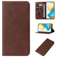 Custodia per telefono in pelle con chiusura magnetica per Honor 90 GT (marrone)