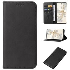 Custodia per telefono in pelle con chiusura magnetica per Honor 100 Pro (nera)