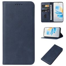 Custodia per telefono in pelle con chiusura magnetica per Honor 100 (blu)