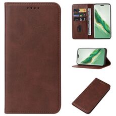 Custodia per telefono in pelle con chiusura magnetica per Honor Magic6 Pro (marrone)