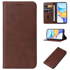 Custodia per telefono in pelle con chiusura magnetica per Honor Play 50 Plus (marrone)