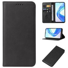 Custodia per telefono in pelle con chiusura magnetica per Honor X7b (nera)