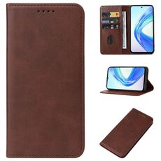 Custodia per telefono in pelle con chiusura magnetica per Honor X7b (marrone)