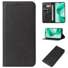 Custodia per telefono in pelle con chiusura magnetica per Honor X8b (nera)