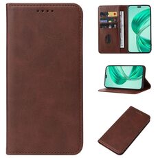 Custodia per telefono in pelle con chiusura magnetica per Honor X8b (marrone)