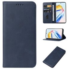 Custodia per telefono in pelle con chiusura magnetica per Honor X9b / Magic6 Lite 5G (blu)