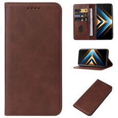 Custodia per telefono in pelle con chiusura magnetica per Honor X50 GT (marrone)
