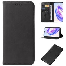 Custodia per telefono in pelle con chiusura magnetica per Honor X50i+ (nera)