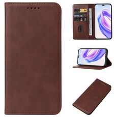 Custodia per telefono in pelle con chiusura magnetica per Honor X50i+ (marrone)