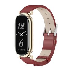 Per Xiaomi Mi Band 8 Mijobs GT4 cinturino in pelle di vacchetta primo strato (oro rosso chiaro)
