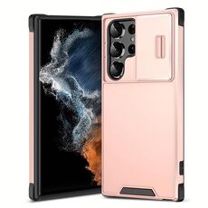Custodia scorrevole Camshield TPU + PC per Samsung Galaxy S22 Ultra 5G (rosa)