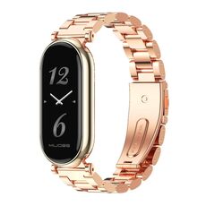Per Xiaomi Mi Band 8 Mijobs GT4 cinturino in metallo con tre perline (oro rosa)