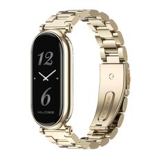 Per Xiaomi Mi Band 8 Mijobs GT4 cinturino in metallo con tre perline (oro chiaro)