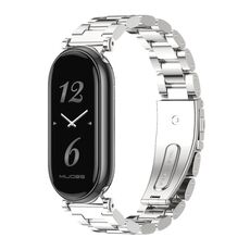 Per Xiaomi Mi Band 8 Mijobs GT4 cinturino in metallo con tre perline (argento)
