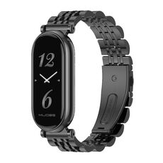 Per Xiaomi Mi Band 8 Mijobs GT4 cinturino in metallo con sette perline (nero)
