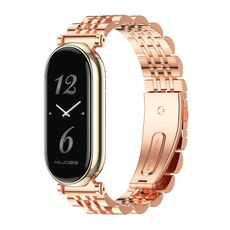 Per Xiaomi Mi Band 8 Mijobs GT4 cinturino in metallo con sette perline (oro rosa)