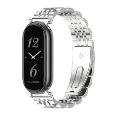 Per Xiaomi Mi Band 8 Mijobs GT4 cinturino in metallo con sette perline (argento)