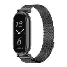 Per Xiaomi Mi Band 8 Mijobs GT4 Milan cinturino magnetico in metallo (nero)