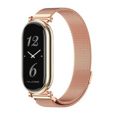 Per Xiaomi Mi Band 8 Mijobs GT4 Milan cinturino magnetico in metallo (oro rosa)
