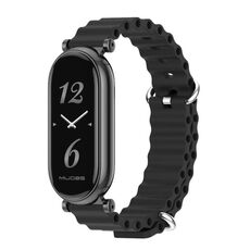 Per Xiaomi Mi Band 8 Mijobs GT4 Cinturino traspirante in silicone marino (nero)