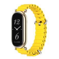 Per Xiaomi Mi Band 8 Mijobs GT4 Cinturino traspirante in silicone marino (giallo oro chiaro)