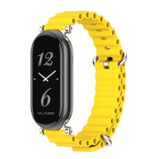 Per Xiaomi Mi Band 8 Mijobs GT4 Cinturino traspirante in silicone marino (giallo argento)