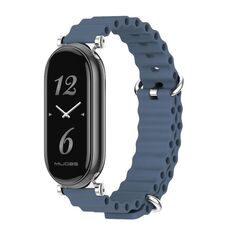Per Xiaomi Mi Band 8 Mijobs GT4 cinturino traspirante in silicone marino (blu scuro argento)