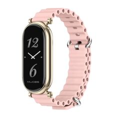 Per Xiaomi Mi Band 8 Mijobs GT4 cinturino traspirante in silicone marino (rosa oro chiaro)