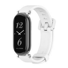 Per Xiaomi Mi Band 8 Mijobs GT4 cinturino in silicone traspirante (bianco argento)
