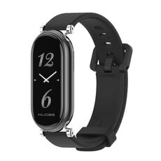 Per Xiaomi Mi Band 8 Mijobs GT4 cinturino in silicone traspirante (nero argento)