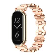 Per Xiaomi Mi Band 8 Mijobs GT4 Cinturino in metallo con catena ossea (oro rosa)