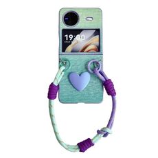 Per vivo X Flip Custodia per PC con texture in pelle di colore illusorio con cinturino colorato (verde)