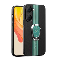 Custodia per cellulare con retro in pelle magnetica globale Litchi per vivo Y03 con supporto (verde)