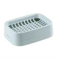 Portasapone in plastica a doppio strato per drenaggio del bagno (blu verde)
