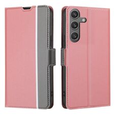 Custodia per telefono in pelle con pulsanti laterali per Samsung Galaxy S24 5G (rosa)