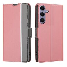 Custodia per telefono in pelle con pulsanti laterali per Samsung Galaxy S24+ 5G (rosa)