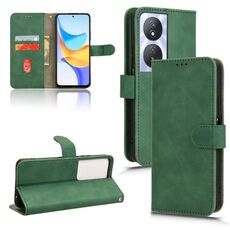 Custodia per telefono in pelle con vibrazione magnetica Skin Feel per Honor Play 50 Plus (verde)