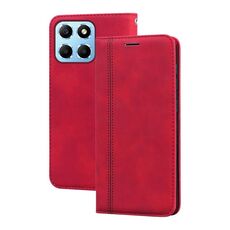 Custodia per telefono in PU con vibrazione orizzontale magnetica smerigliata per Honor X8a (rosso)
