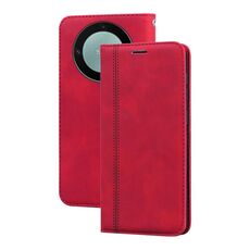 Custodia per telefono in PU con vibrazione orizzontale magnetica satinata per Honor X9b (rossa)
